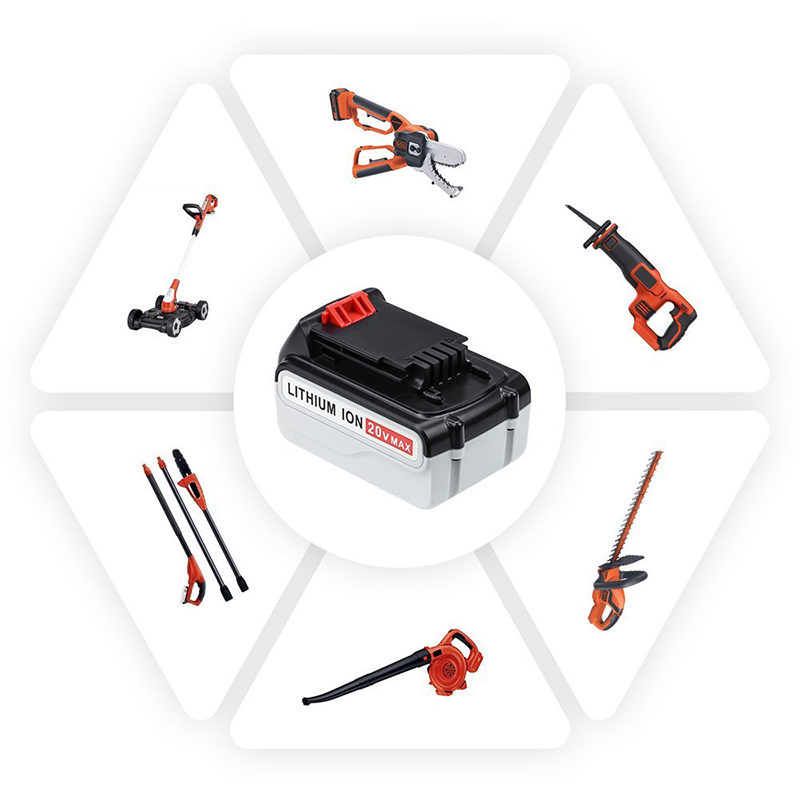 Zamienne baterie litowo-jonowe 20 V 3000 mAh do wiertarek elektrycznych Black \u0026 Decker LB20, LBX20, LBX4020, LB2X4020
