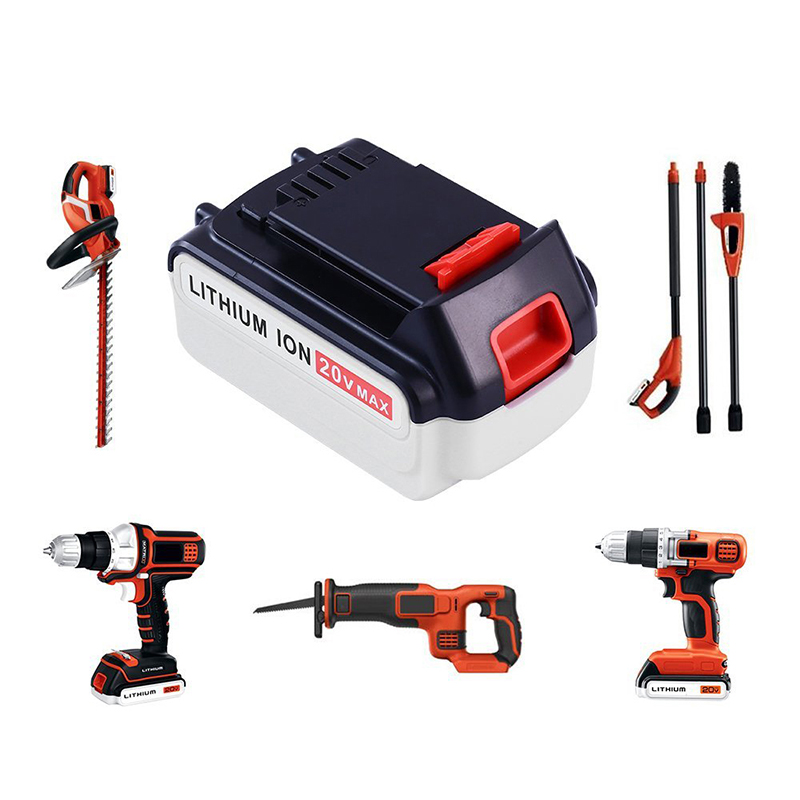 Do akumulatorów Black \u0026 Decker LB20, LBX20, LBX4020, LB2X4020 Wymiana akumulatora litowo-jonowego 20 V 6000 mAh